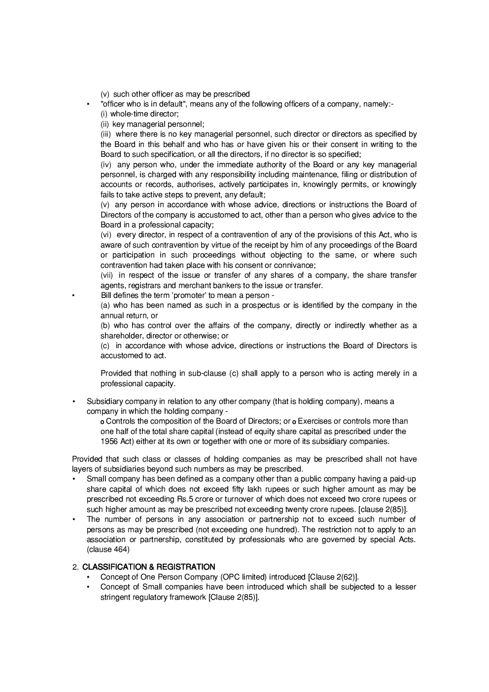 Highlights of the Companies Bill - Page 3
