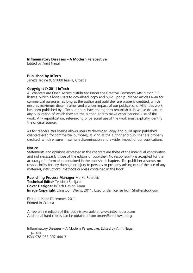 Inflammatory Diseases-A Modern Perspective - Page 3