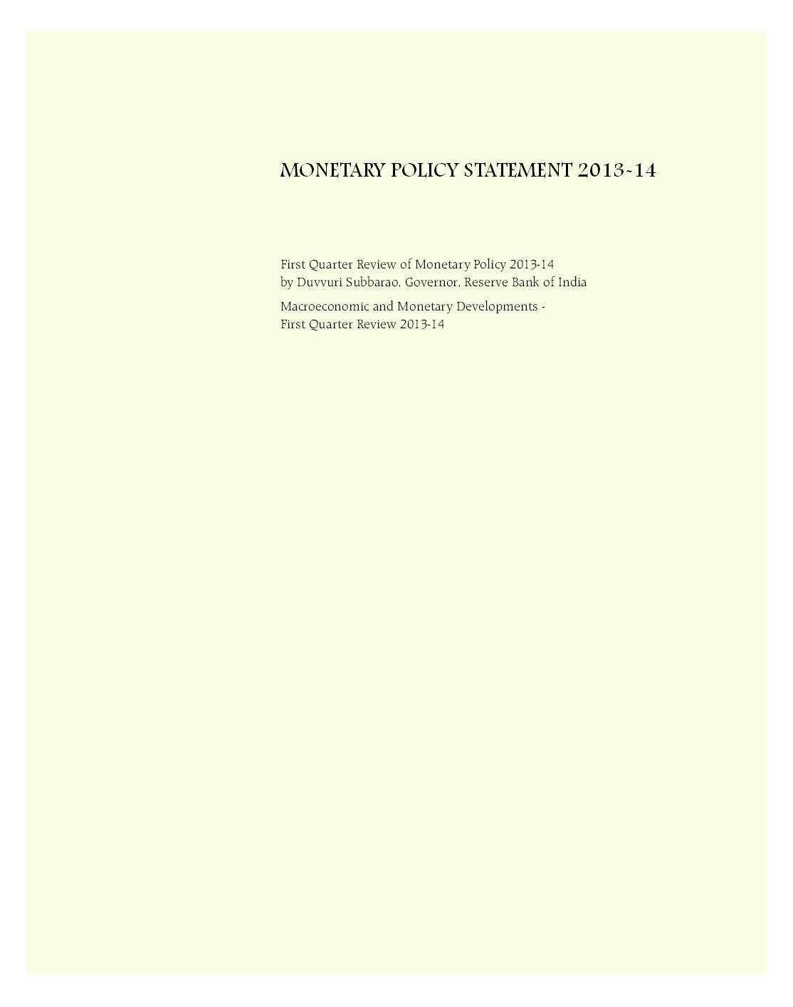 Reserve Bank of India Bulletin August 2013 Volume LXVII Number 8 - Page 5