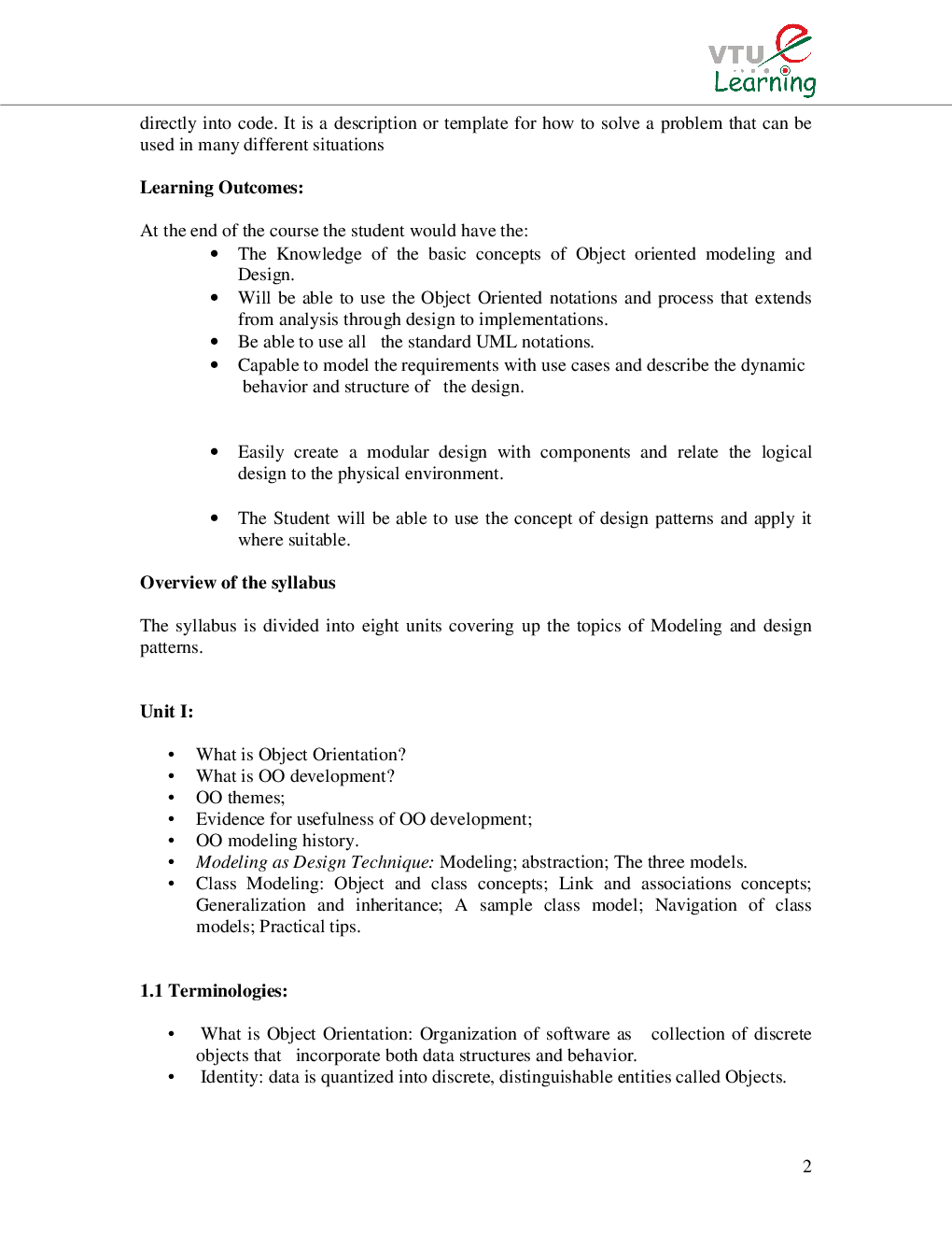 Object Oriented Modelling and Design Notes eBook - Page 3