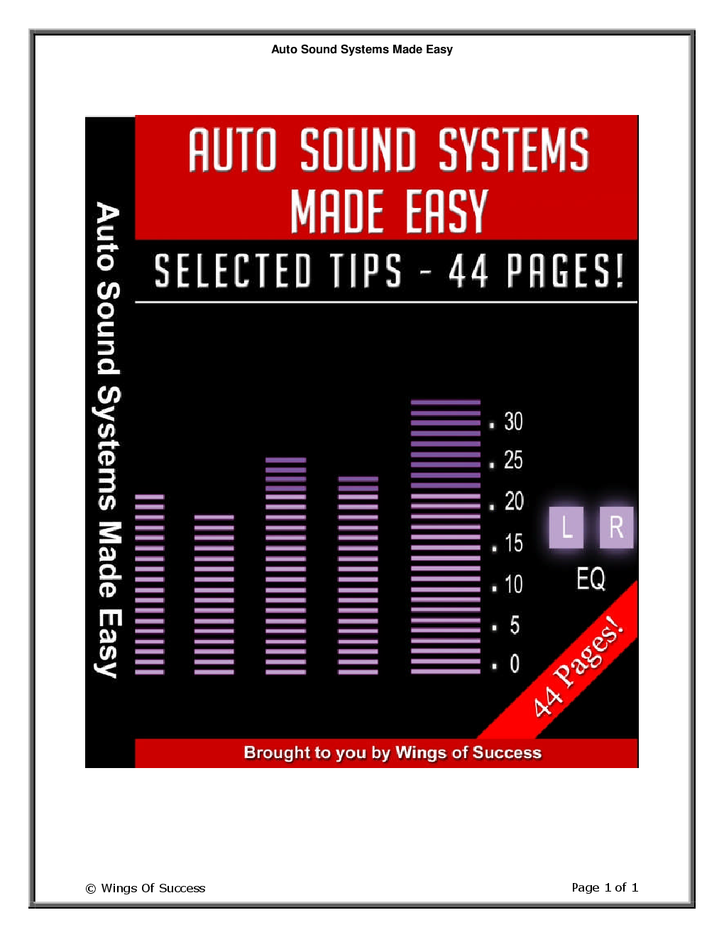 Auto Sound Systems Made Easy - Page 1