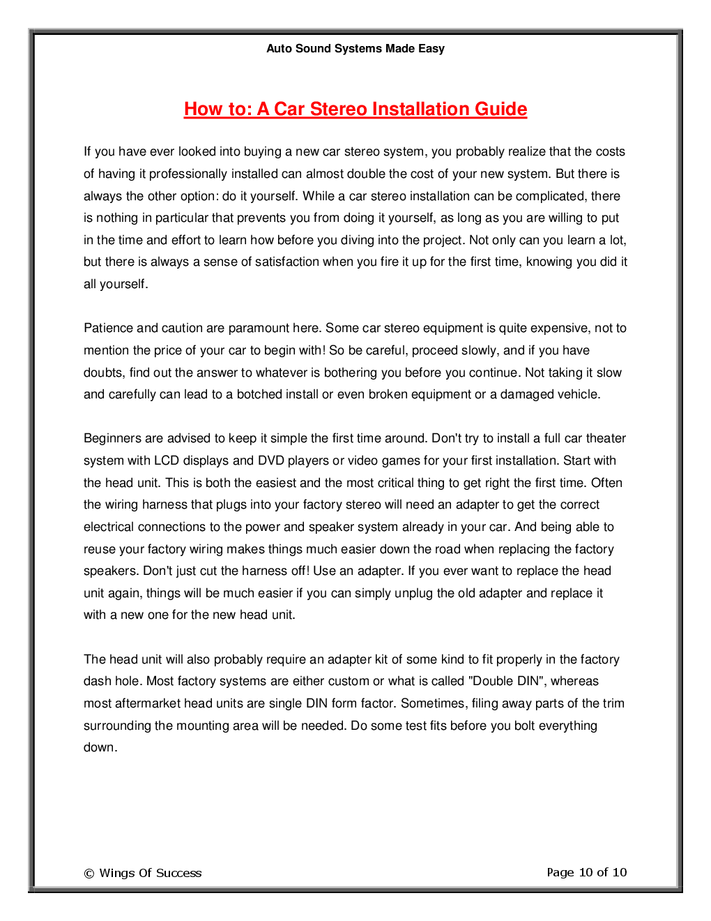 Auto Sound Systems Made Easy - Page 5