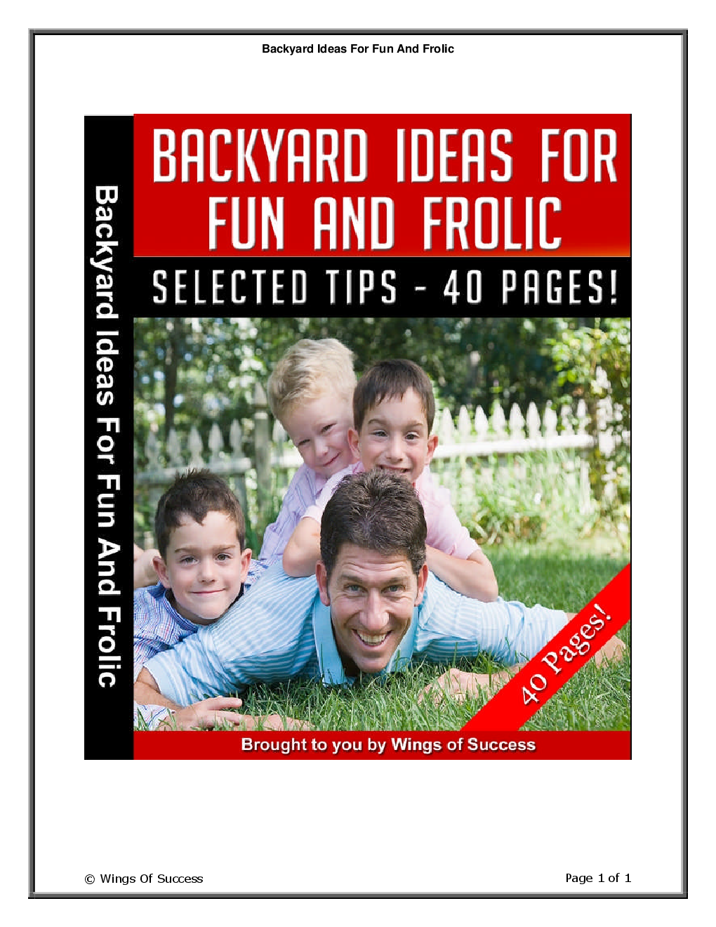 Backyard Ideas For Fun And Frolic - Page 1