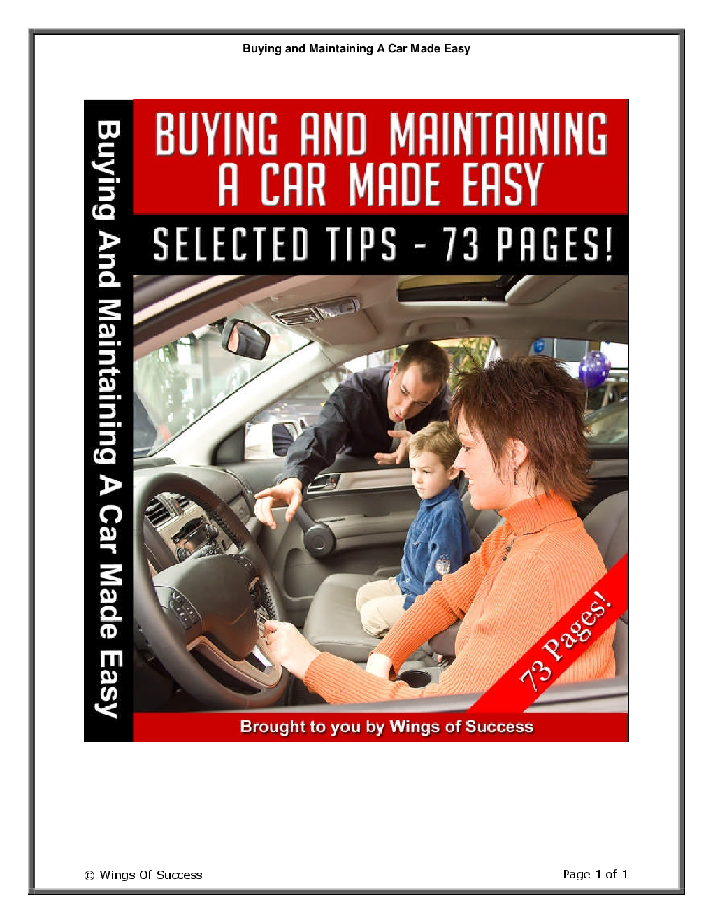 Buying and Maintaining A Car Made Easy - Page 1