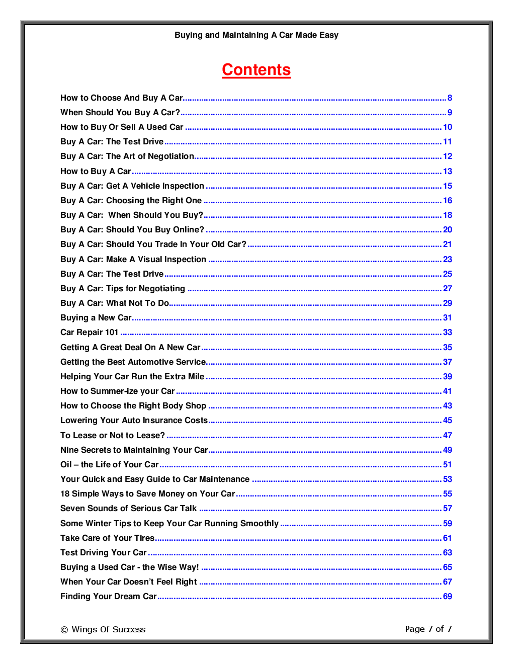 Buying and Maintaining A Car Made Easy - Page 2