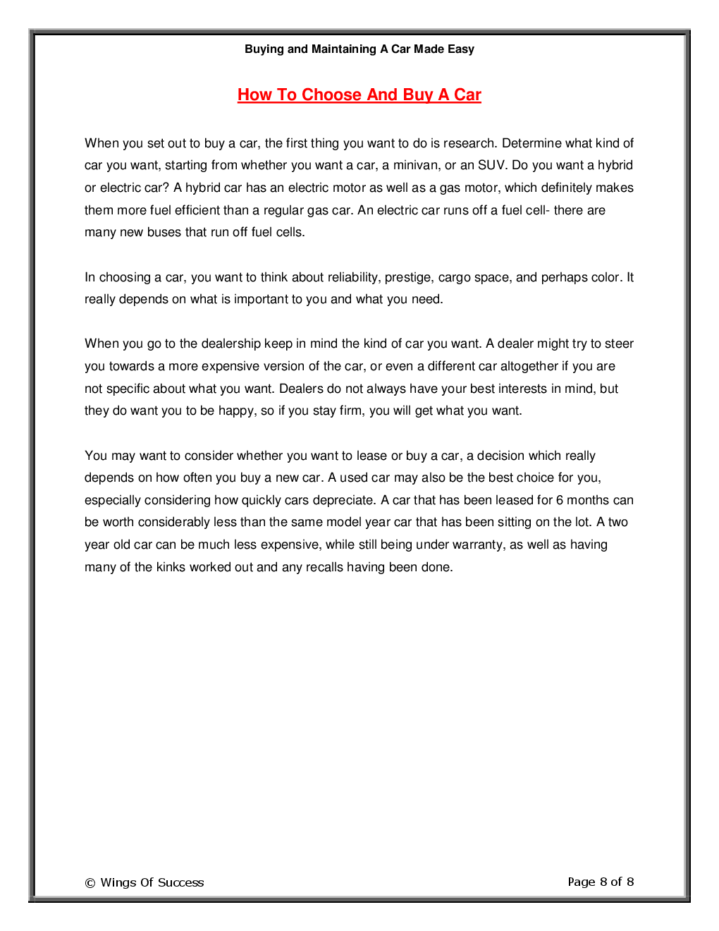 Buying and Maintaining A Car Made Easy - Page 3