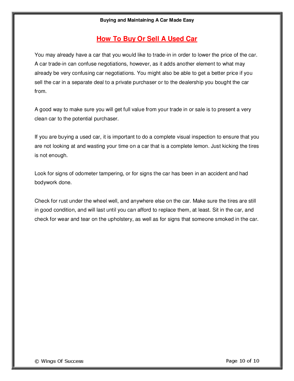 Buying and Maintaining A Car Made Easy - Page 5