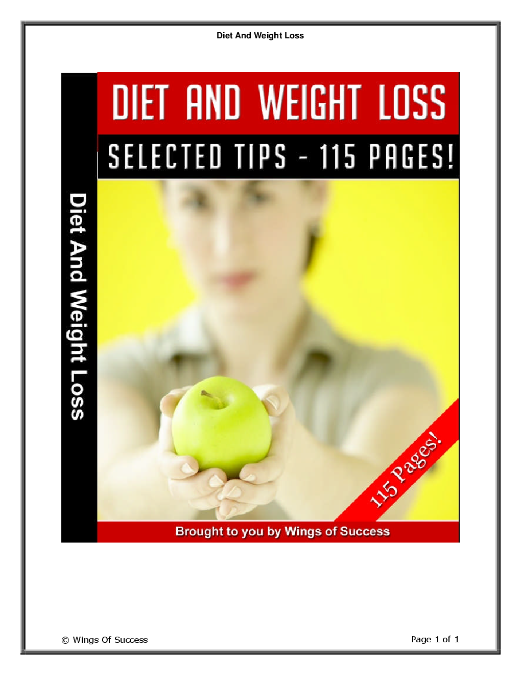 Diet And Weight Loss - Page 1