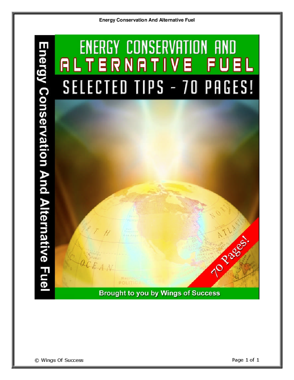 Energy Conservation And Alternative Fuel - Page 1