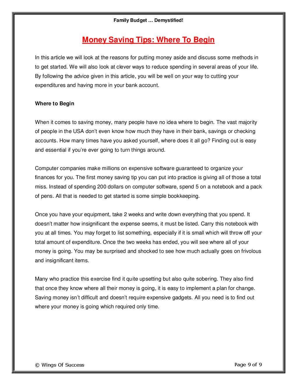 Family Budget - Demystified! - Page 4