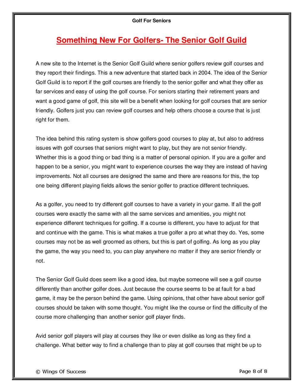 Golf For Seniors - Page 3