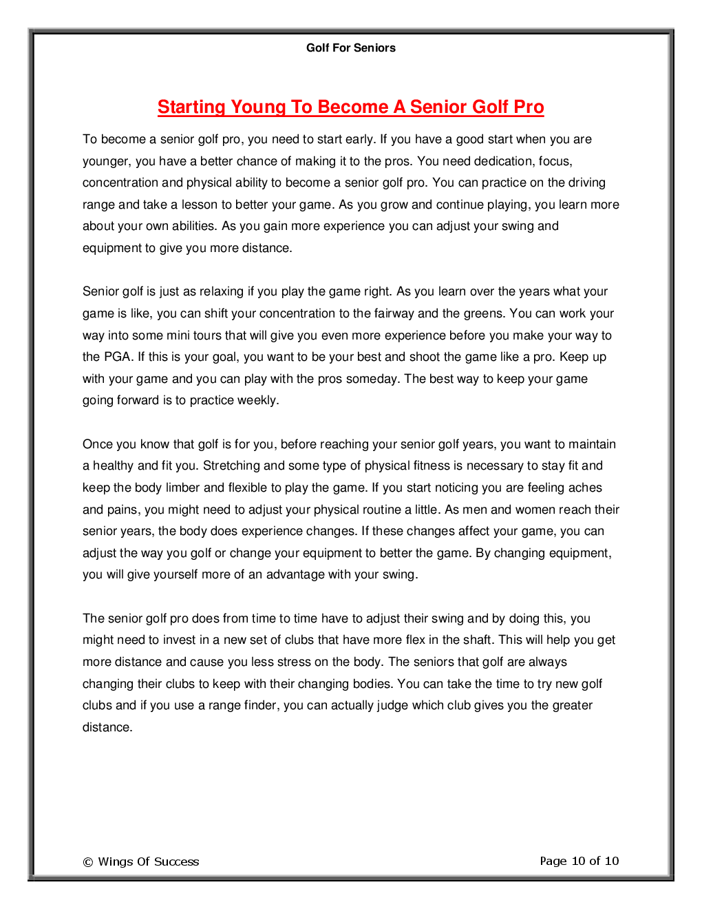 Golf For Seniors - Page 5