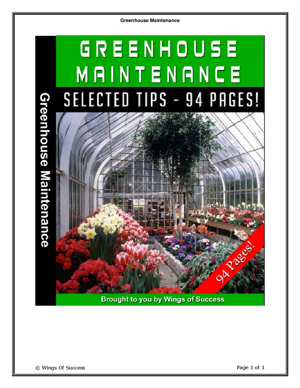 Greenhouse Maintenance - Page 1