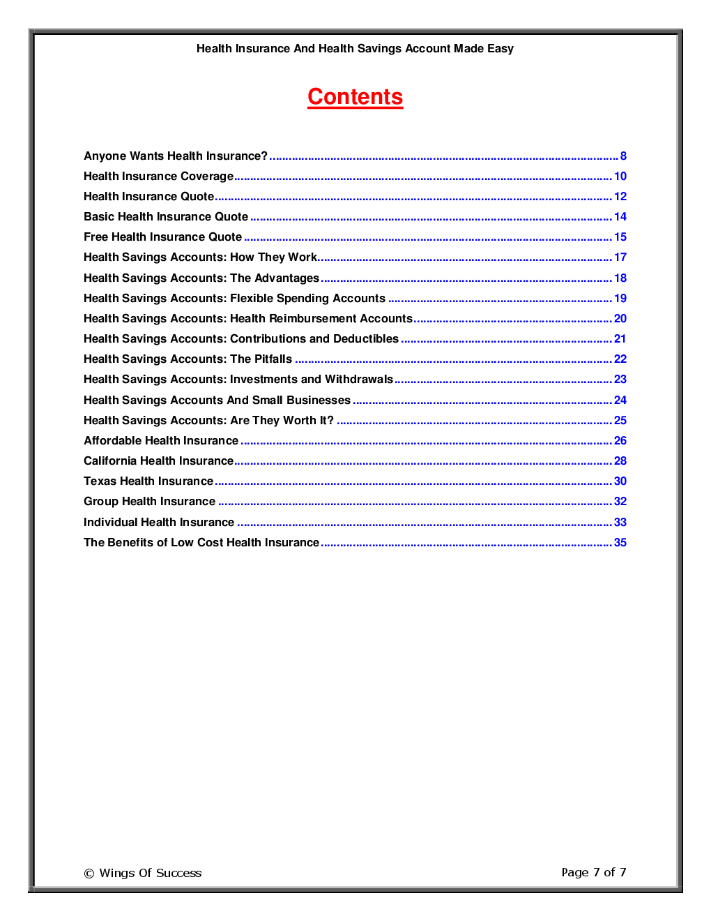 Health Insurance And Health Savings Account Made Easy - Page 2