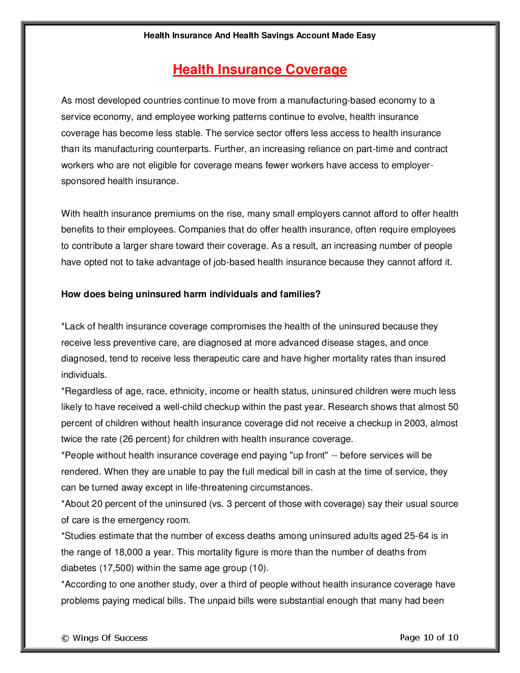 Health Insurance And Health Savings Account Made Easy - Page 5