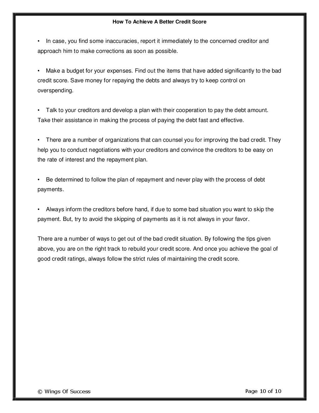 How To Achieve A Better Credit Score - Page 5