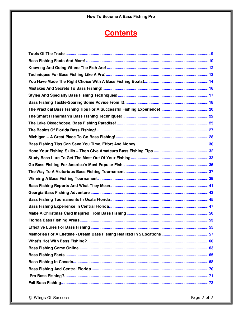 How To Become A Bass Fishing Pro - Page 2