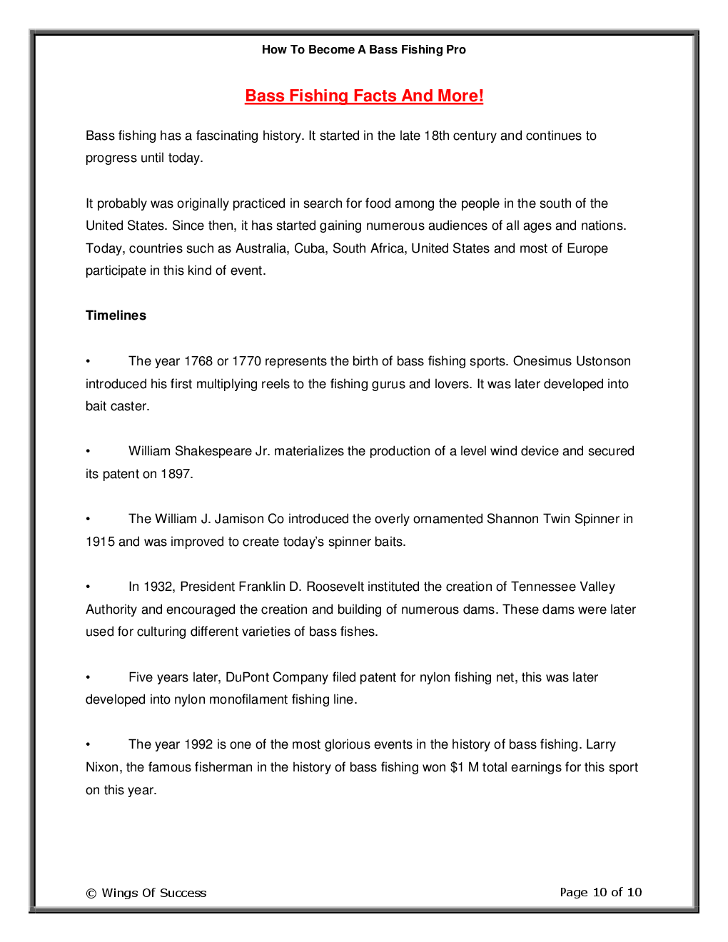 How To Become A Bass Fishing Pro - Page 5