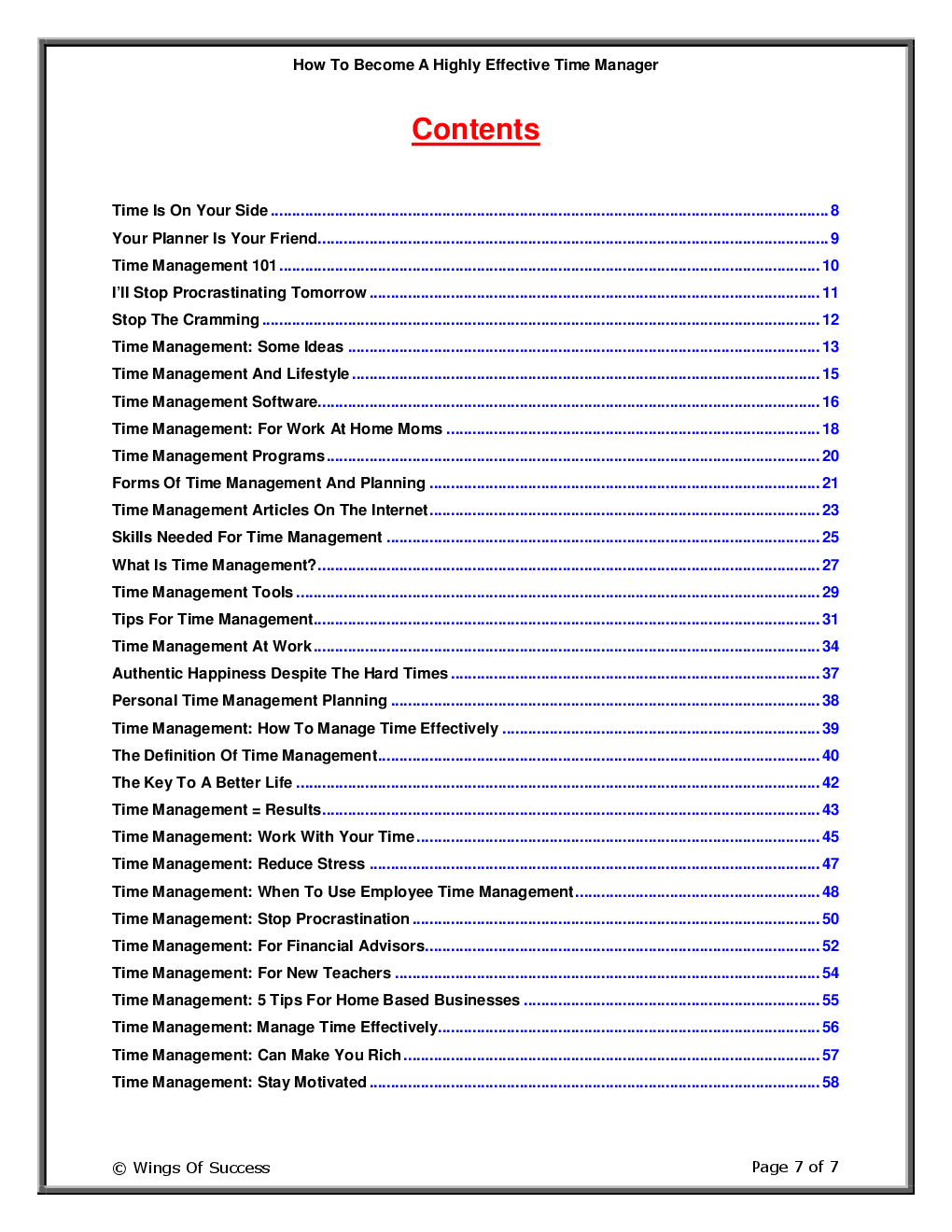 How To Become A Highly Effective Time Manager - Page 2