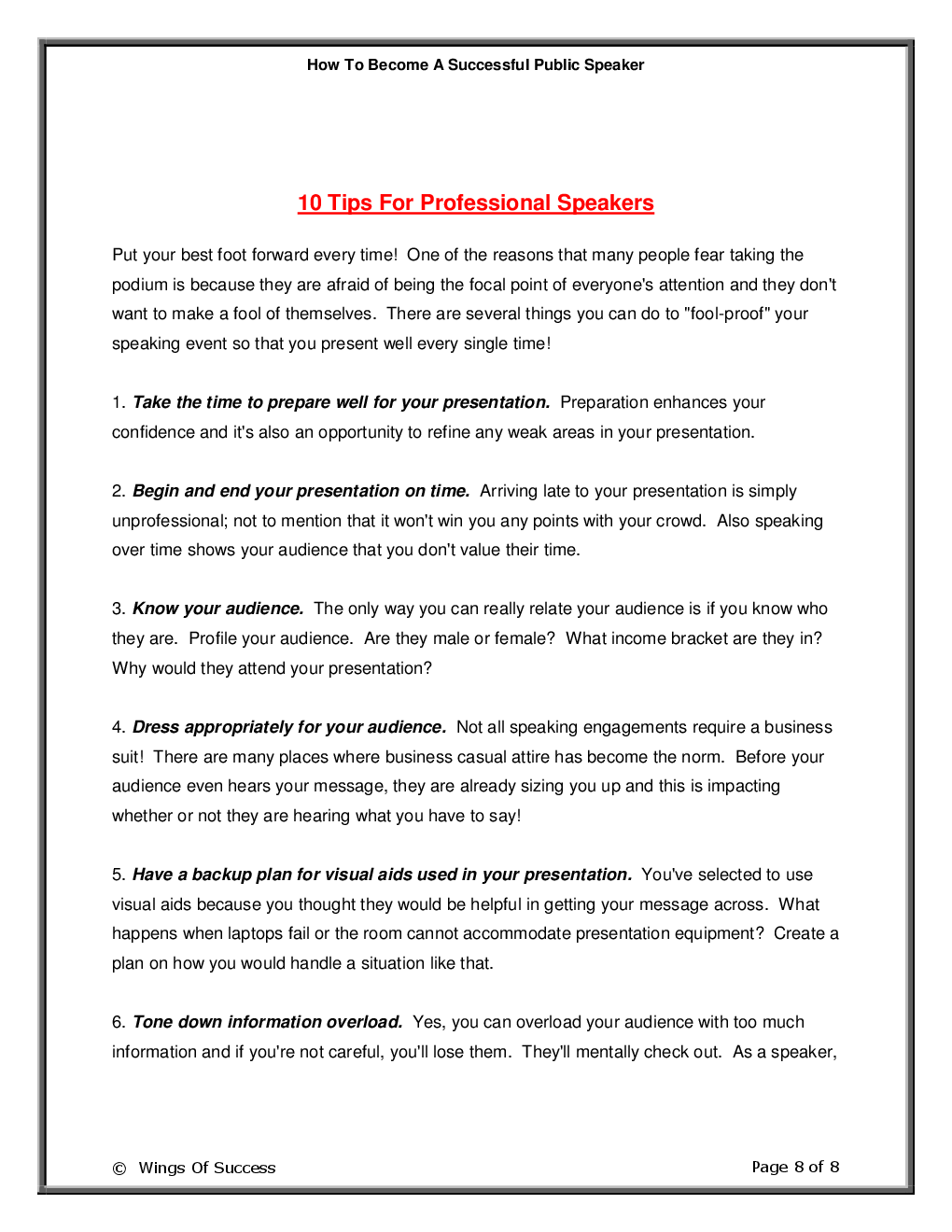 How To Become A Successful Public Speaker - Page 3