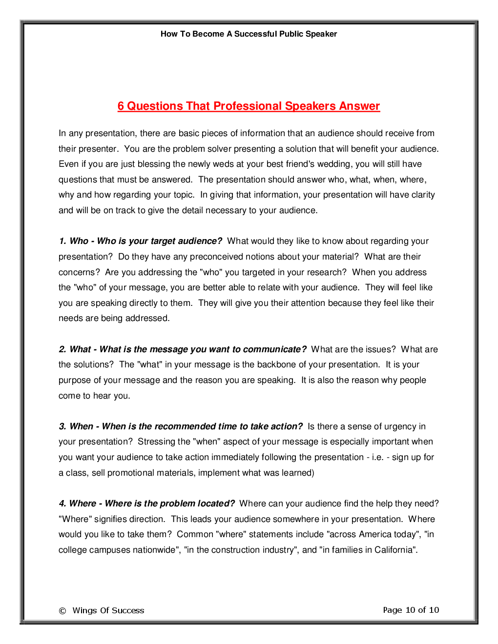 How To Become A Successful Public Speaker - Page 5