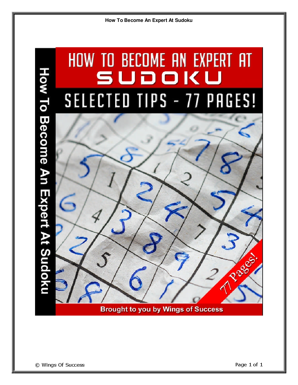 How To Become An Expert At Sudoku - Page 1