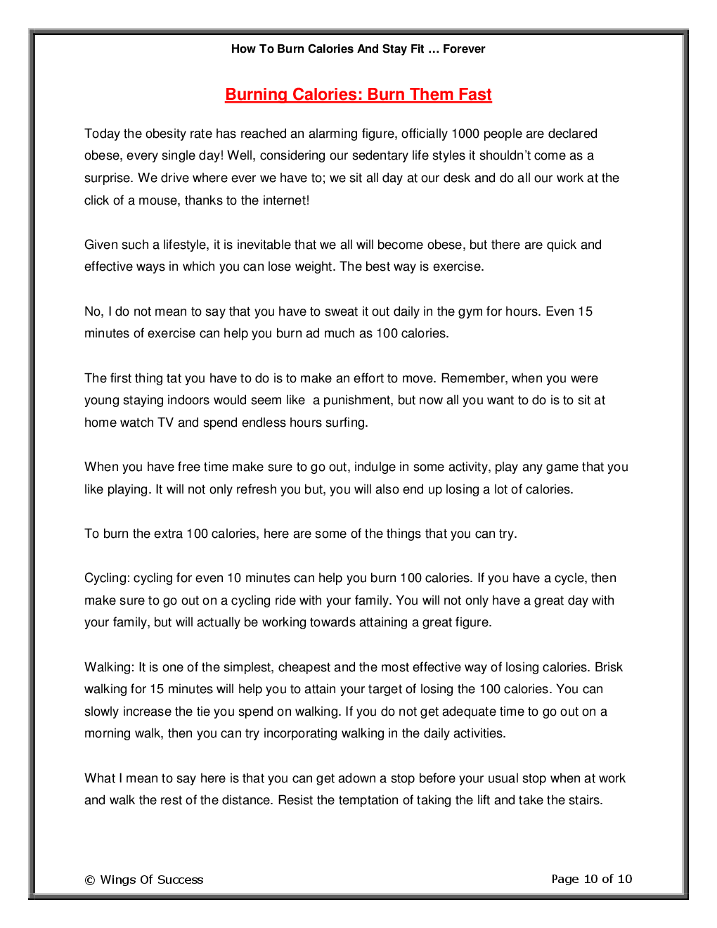 How To Burn Calories And Stay Fit … Forever - Page 5