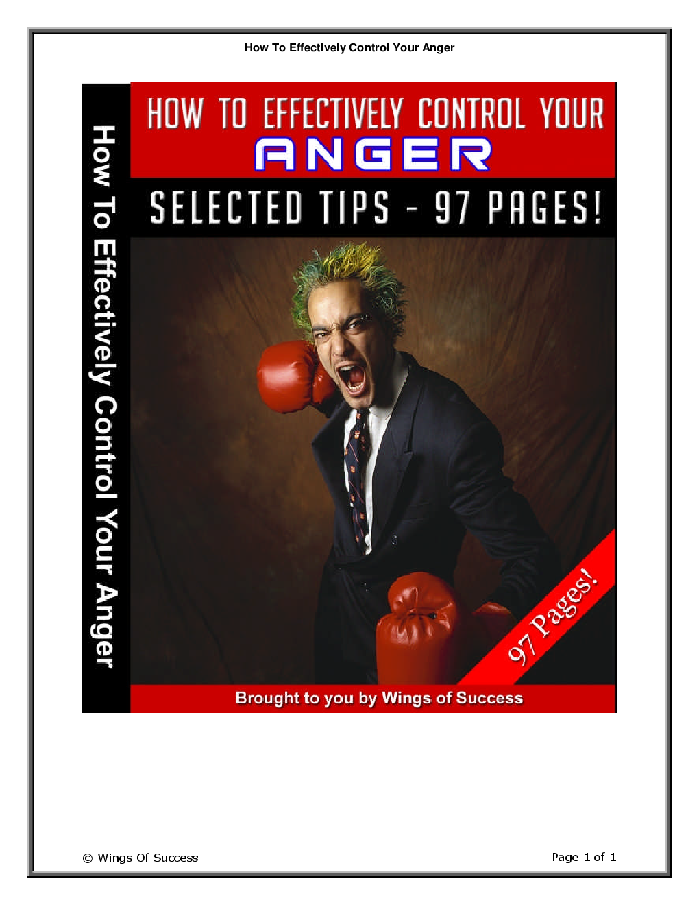 How To Effectively Control Your Anger - Page 1