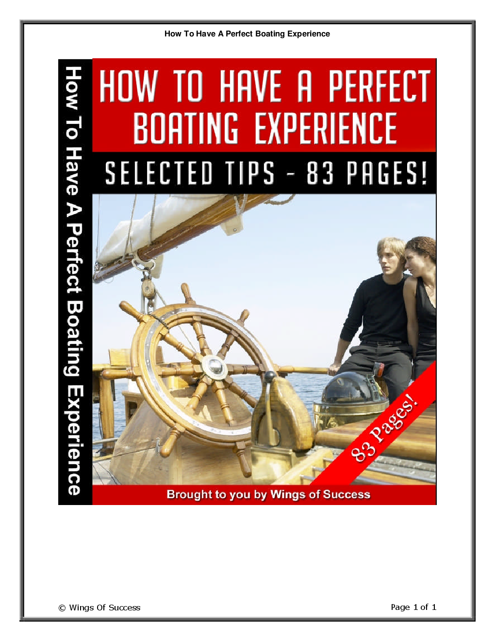 How To Have A Perfect Boating Experience - Page 1