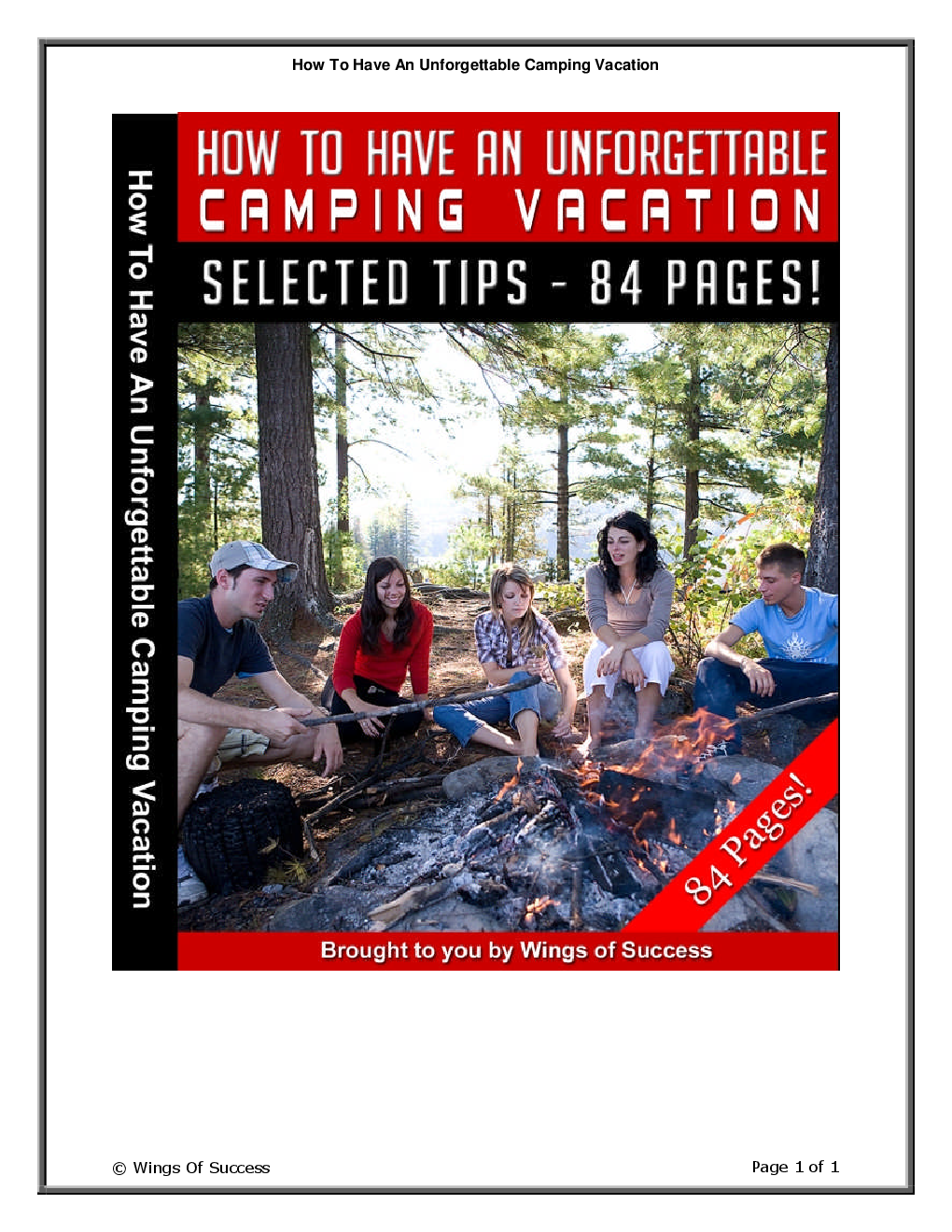 How To Have An Unforgettable Camping Vacation - Page 1