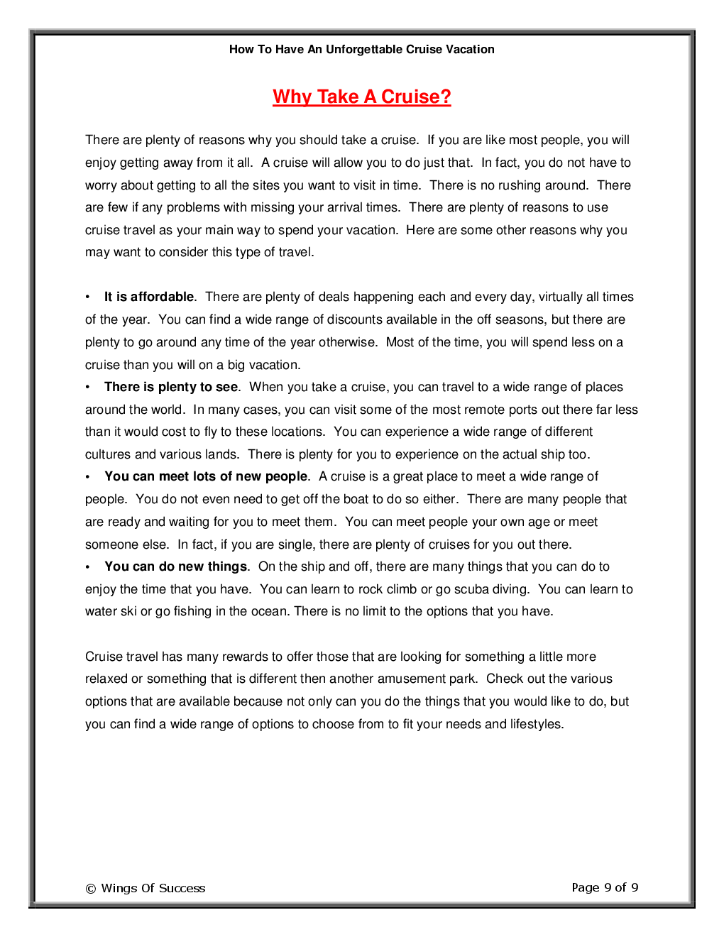 How To Have An Unforgettable Cruise Vacation - Page 4