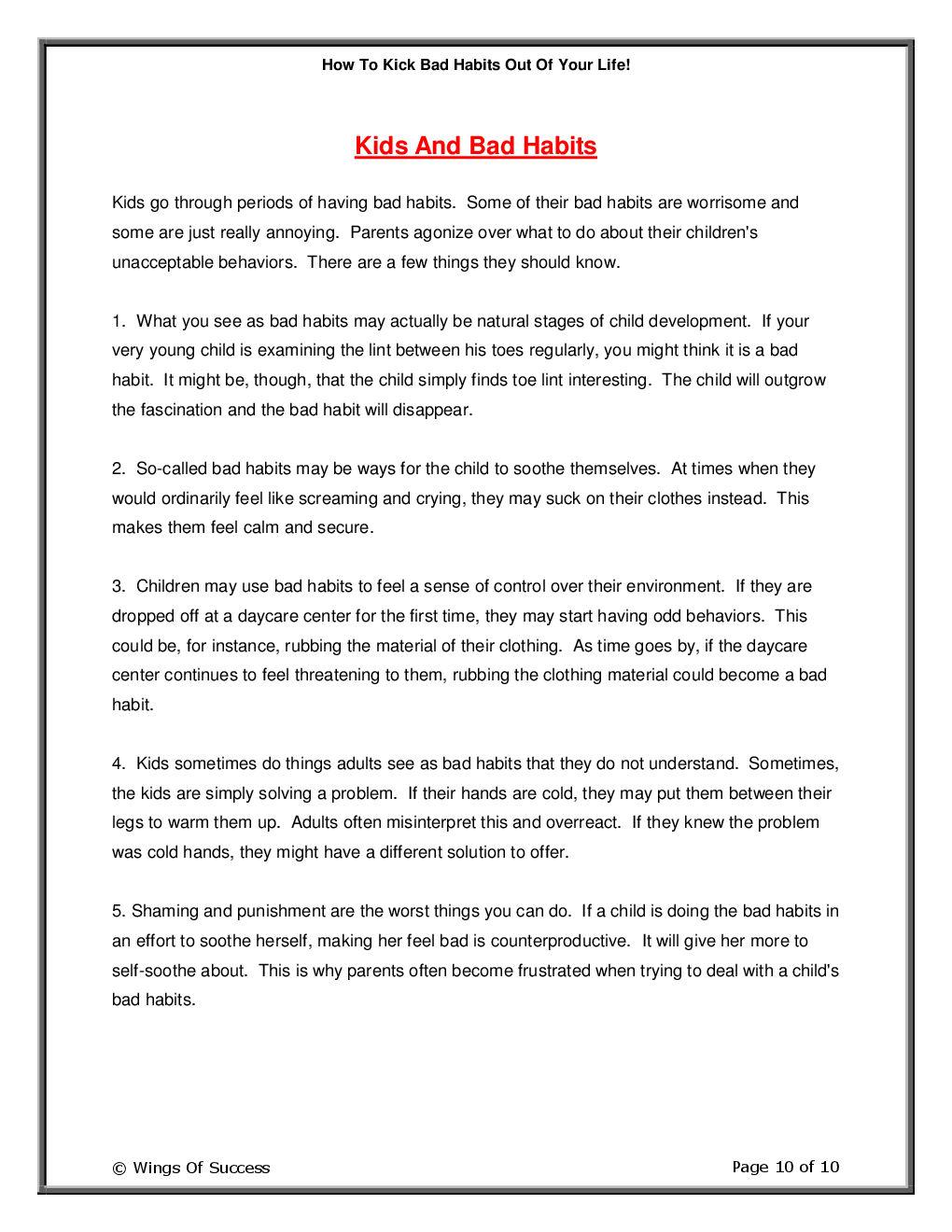 How To Kick Bad Habits Out Of Your Life! - Page 5