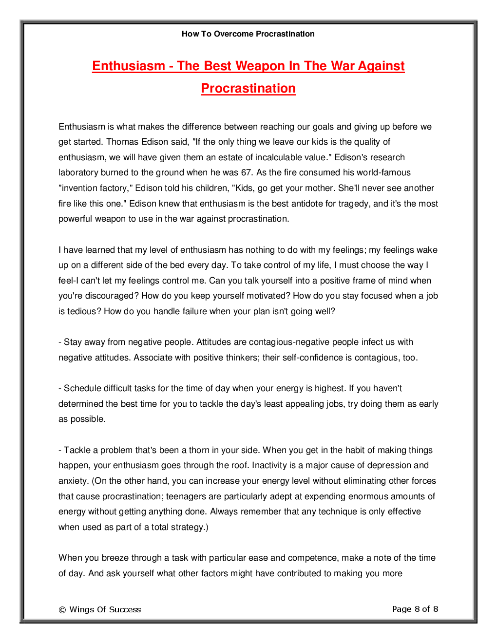 How To Overcome Procrastination - Page 3