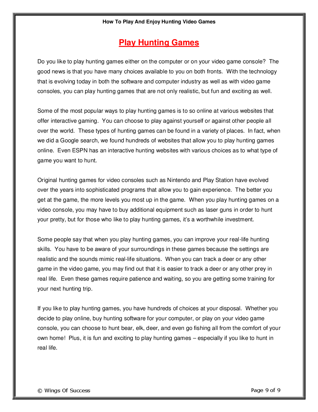 How To Play And Enjoy Hunting Video Games - Page 4