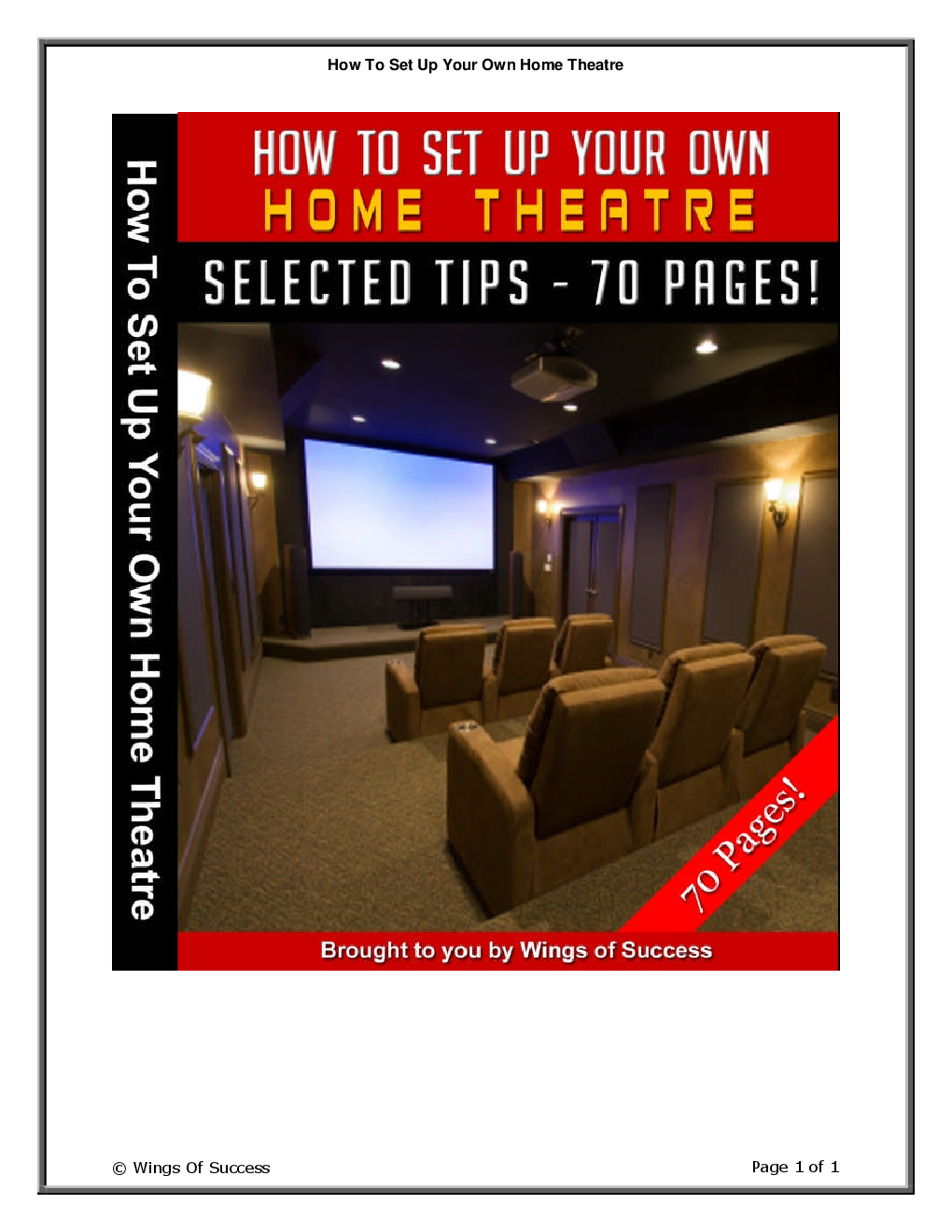 How To Set Up Your Own Home Theatre - Page 1