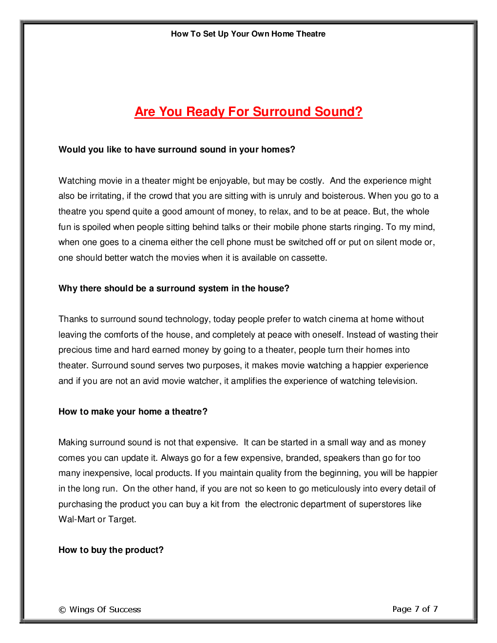 How To Set Up Your Own Home Theatre - Page 3