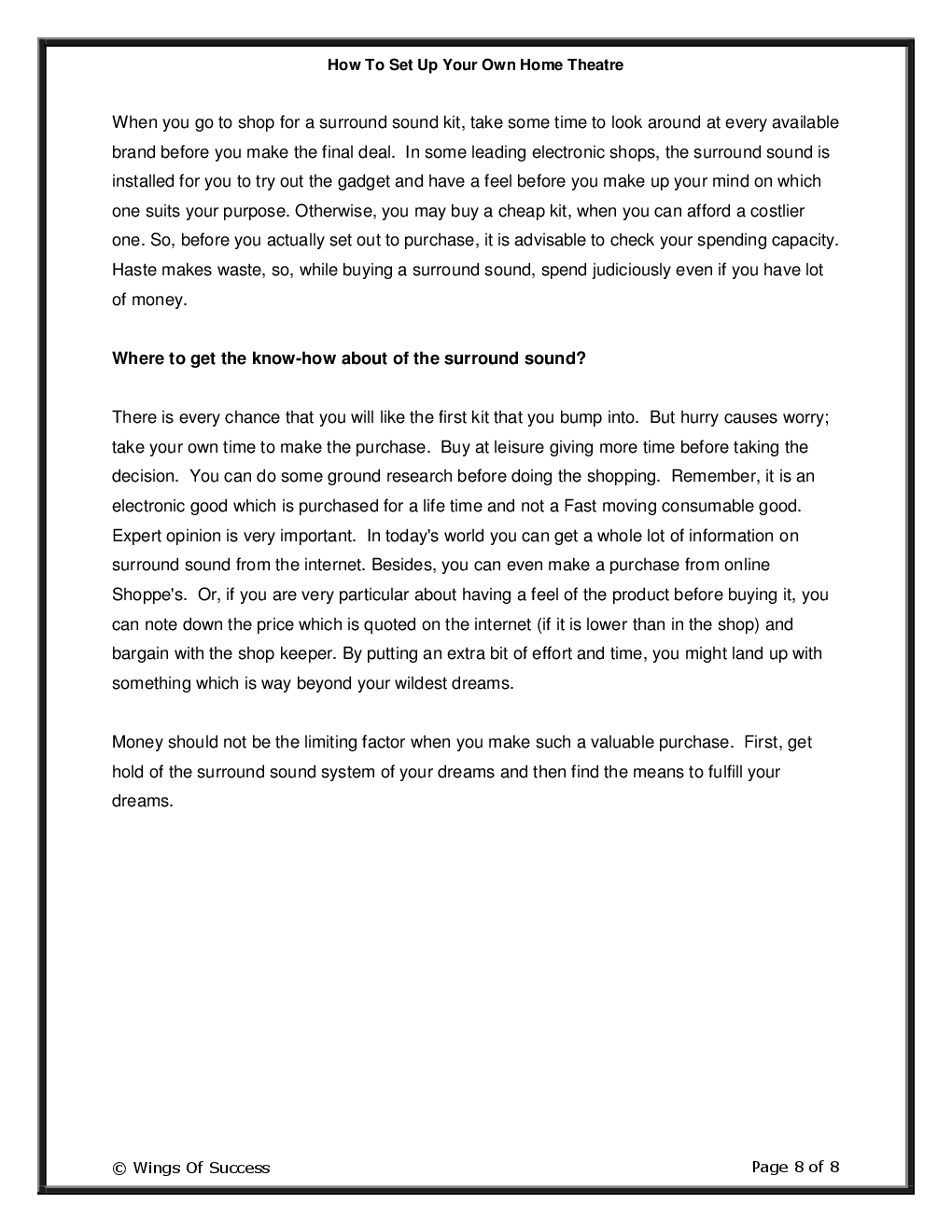 How To Set Up Your Own Home Theatre - Page 4