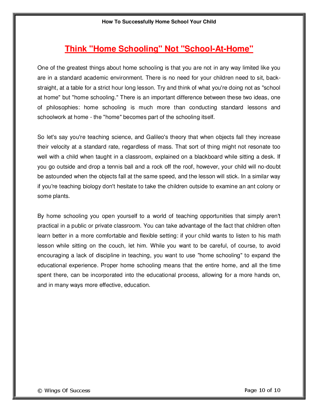 How To Successfully Home School Your Child - Page 5