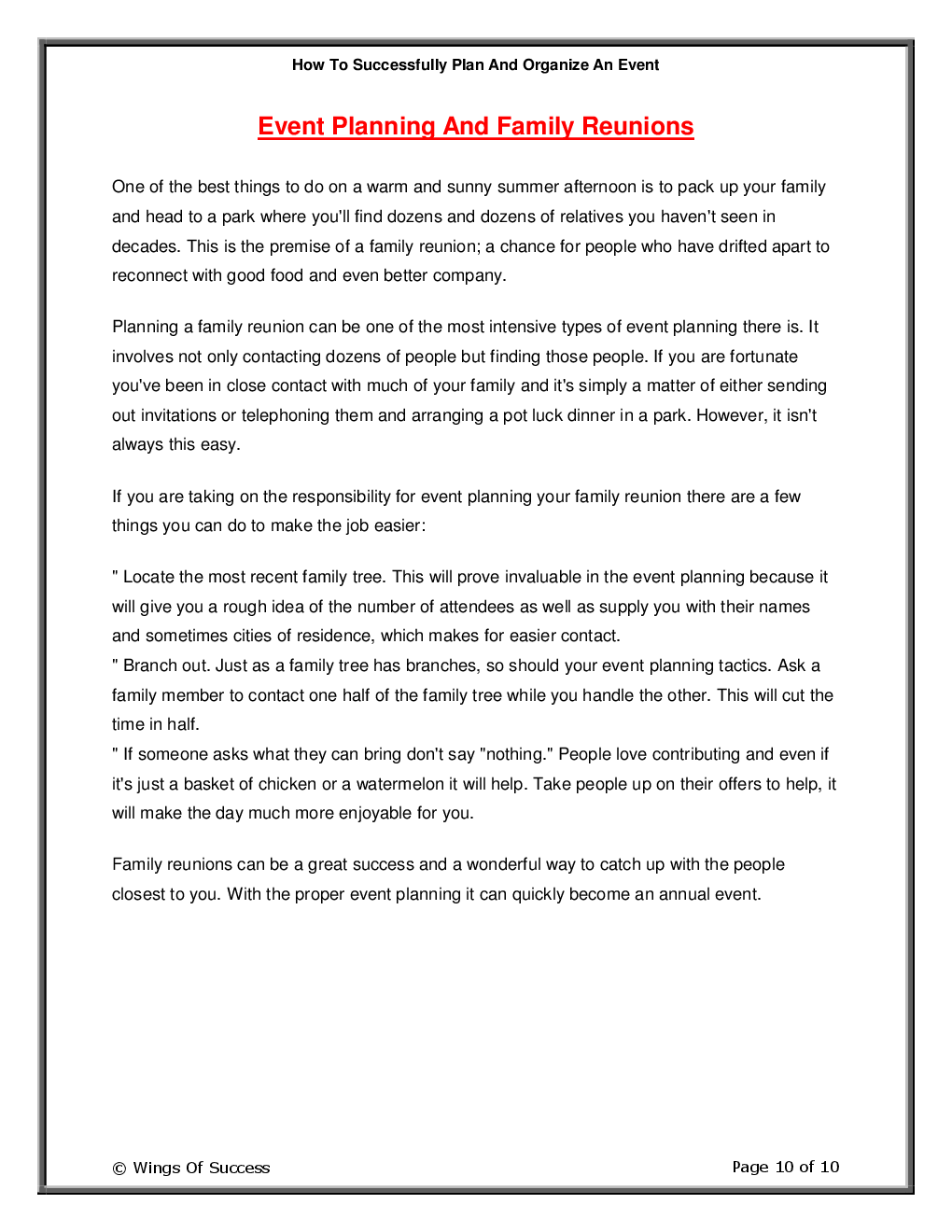 How To Successfully Plan And Organize An Event - Page 5