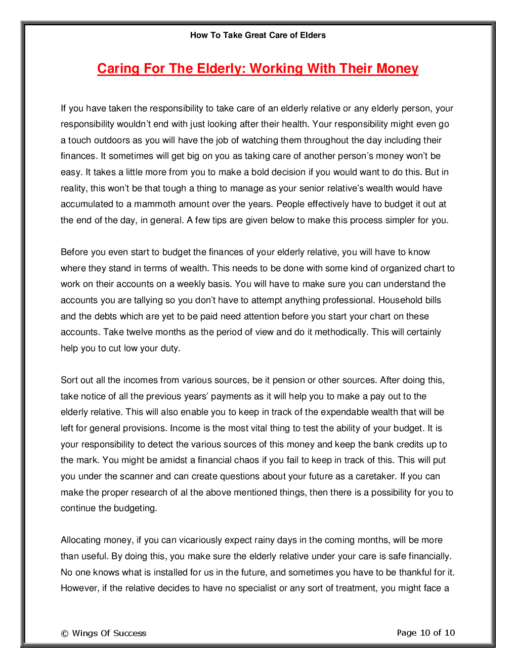 How To Take Great Care of Elders - Page 5