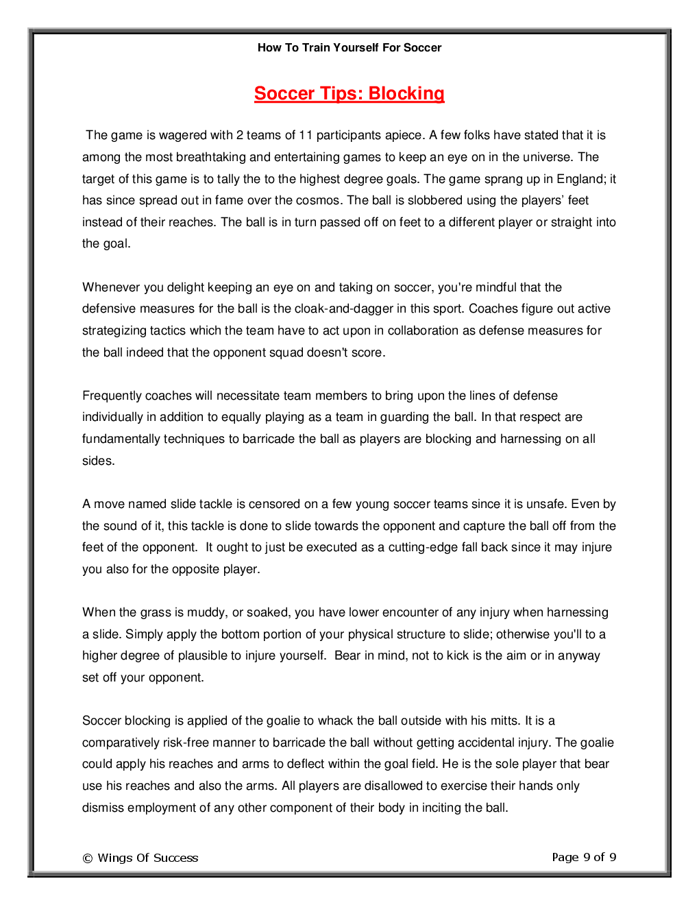 How To Train Yourself For Soccer - Page 5