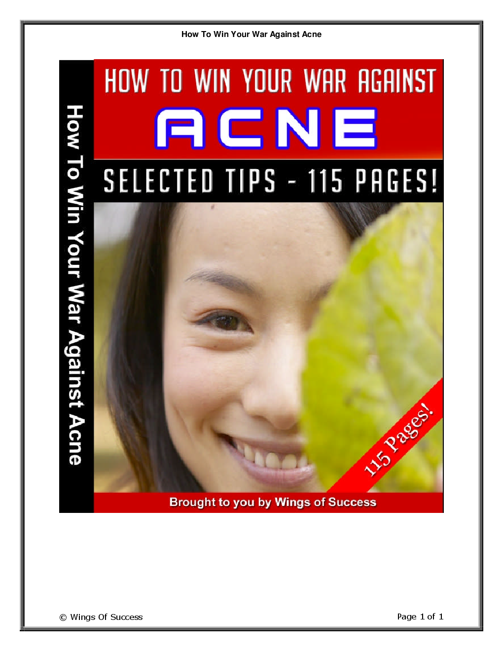 How To Win Your War Against Acne - Page 1