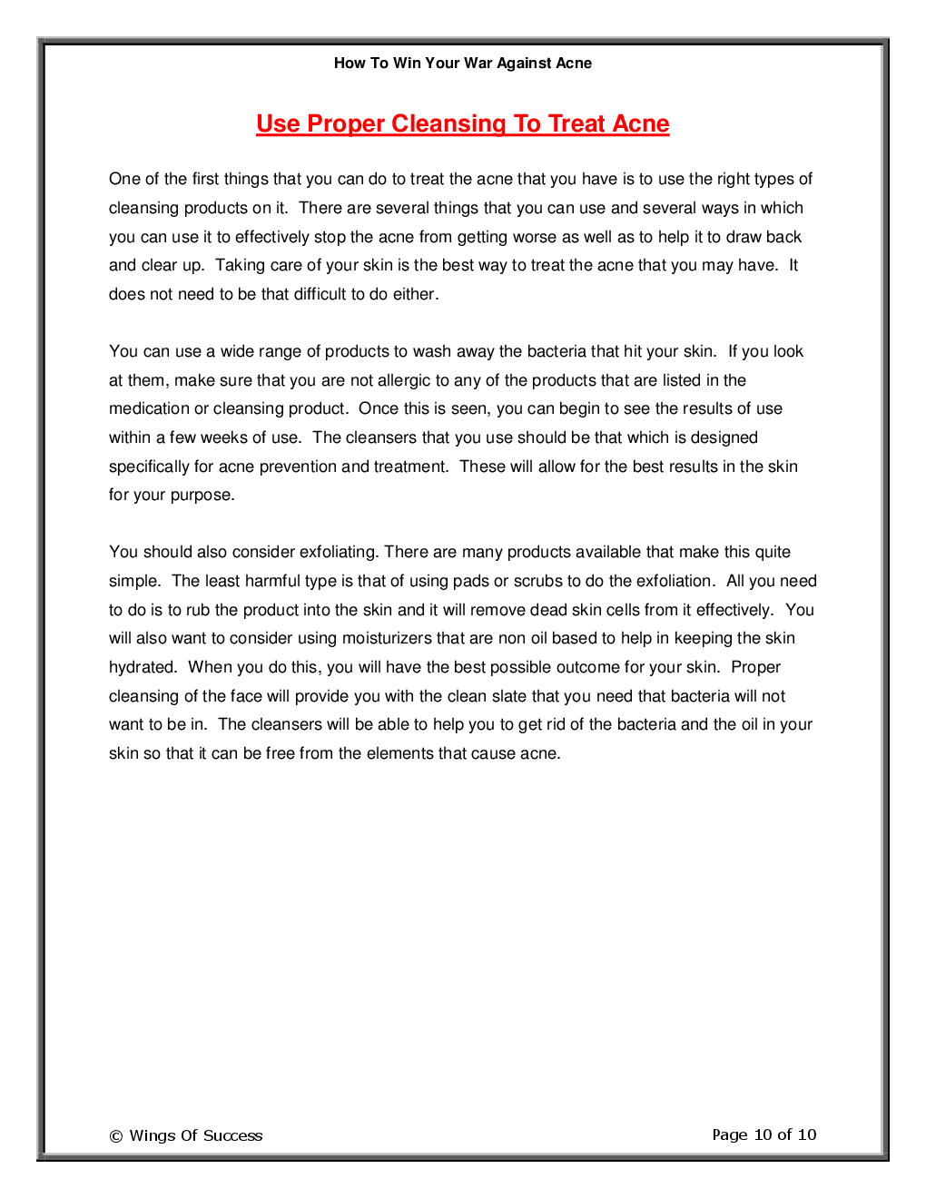 How To Win Your War Against Acne - Page 5