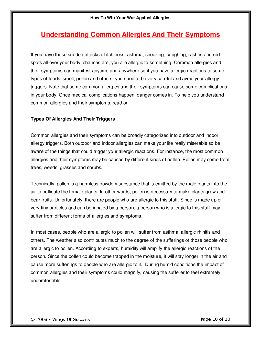 How To Win Your War Against Allergies - Page 5