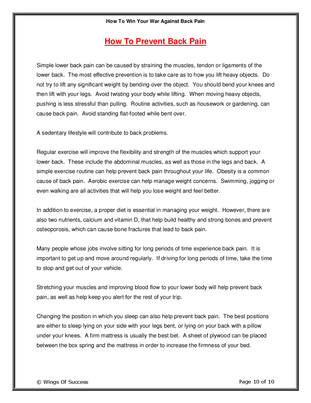 How To Win Your War Against Back Pain - Page 5