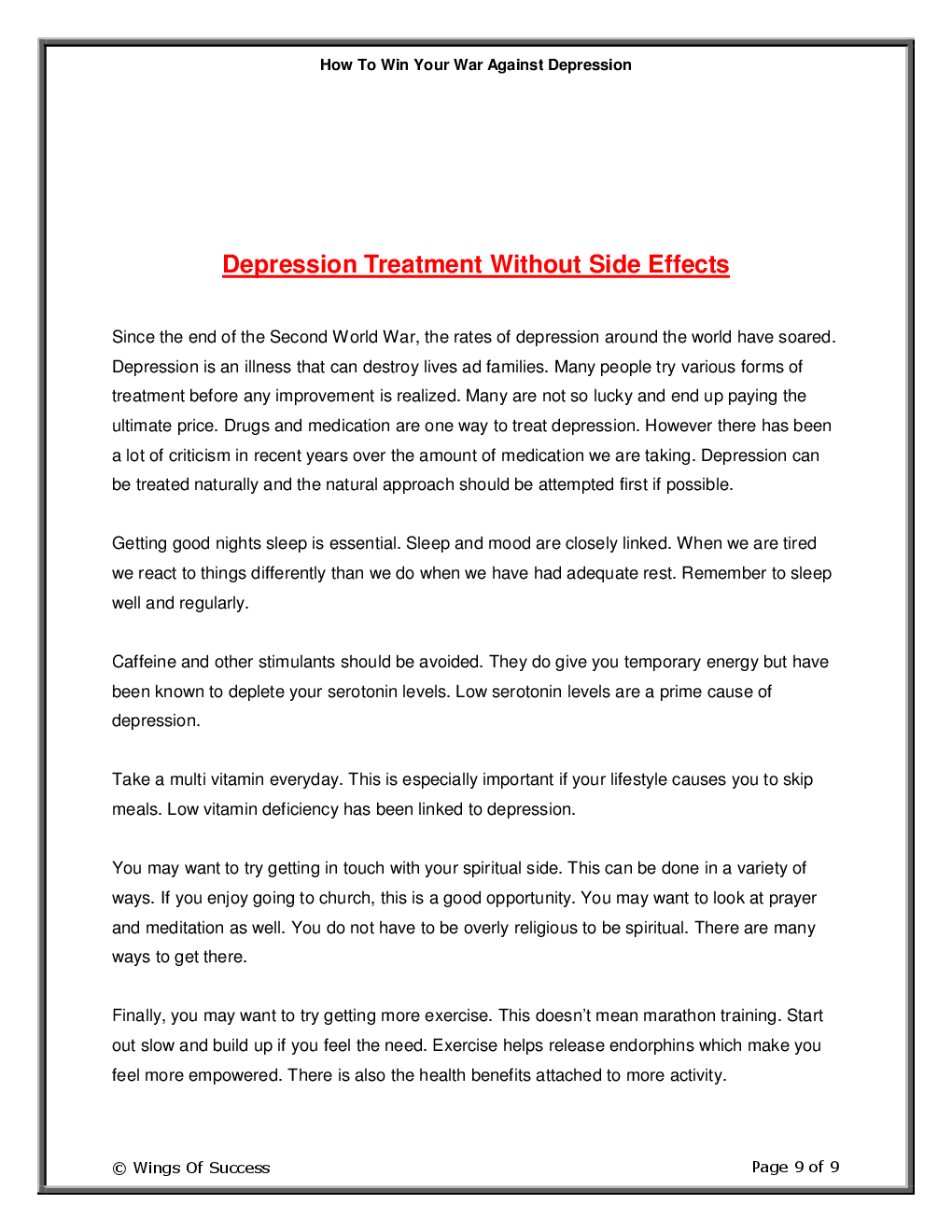 How To Win Your War Against Depression - Page 4