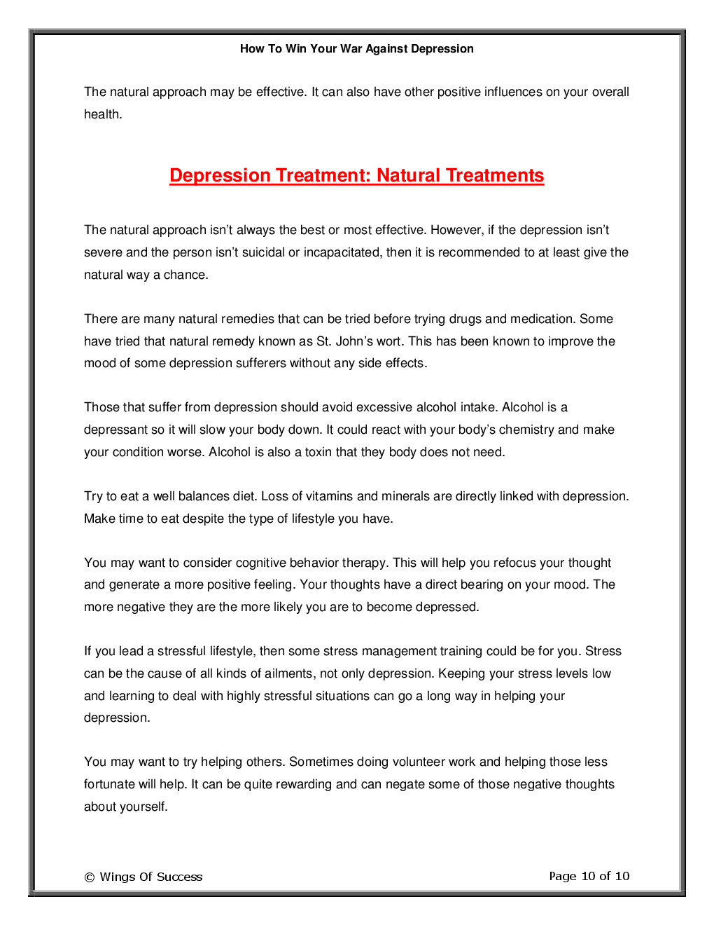 How To Win Your War Against Depression - Page 5