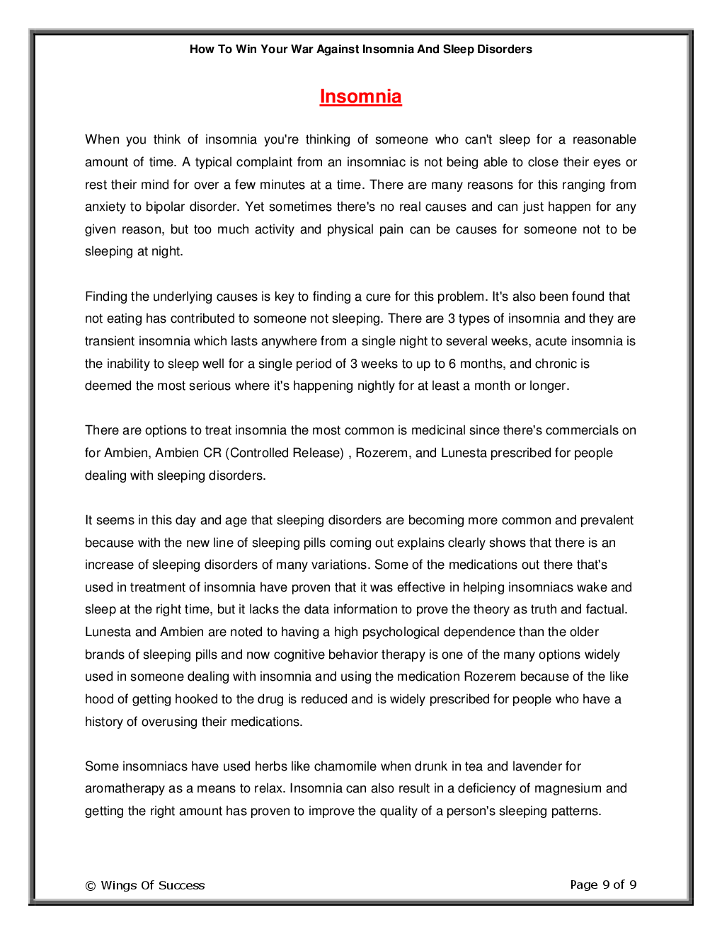 How To Win Your War Against Insomnia And Sleep Disorders - Page 4