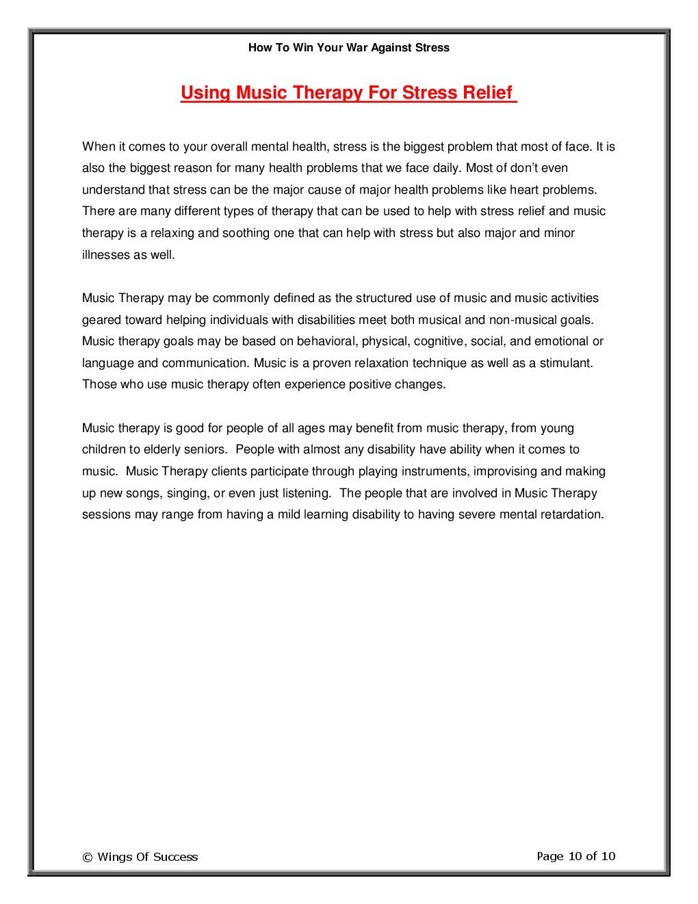 How To Win Your War Against Stress - Page 5