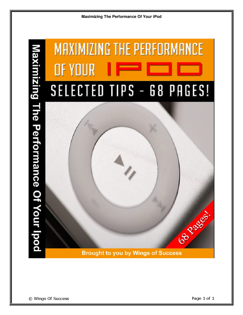 Maximizing The Performance Of Your iPod - Page 1